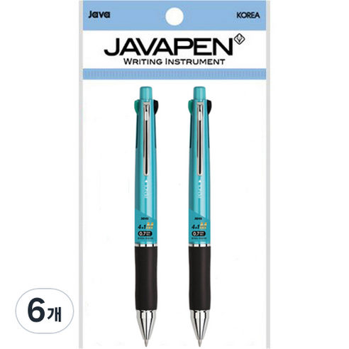 자바펜 제트4+1M 멀티펜 0.7mm, 메탈민트, 6개