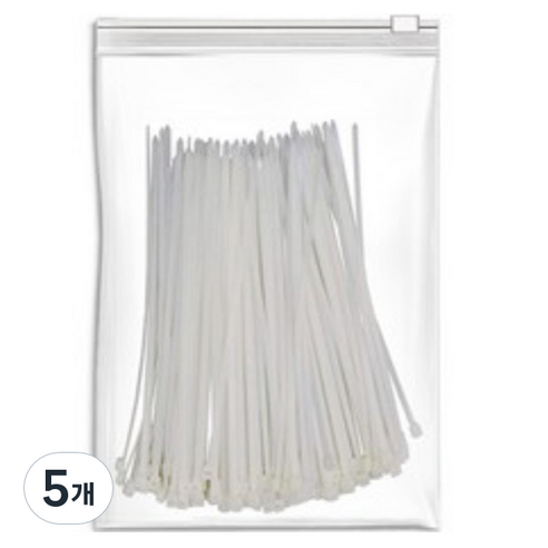 초강력 케이블타이 200p, 화이트, 5개