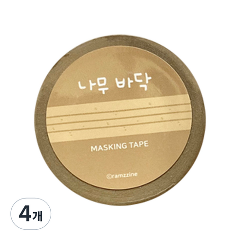 람찌네소품샵 나무바닥 마스킹테이프 15mm, 혼합색상, 4개