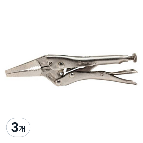 사타 롱노우즈 바이스 그립 플라이어 169mm 71301, 3개
