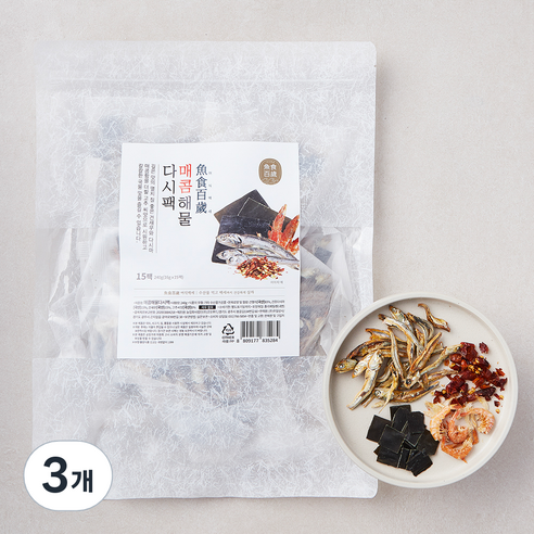 어식백세 매콤해물 다시팩, 16g, 15개입, 3개