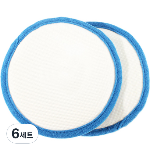 크린포유 원형 물걸레 청소포 전용패드 21cm 2p 세트, 6세트