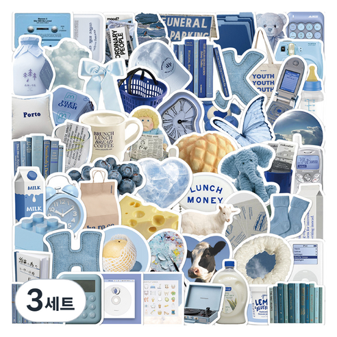 특별한상점 캐리어 노트북 여행 방수 스티커 세트 TT015-60PCS, 이상한 나라, 3세트
