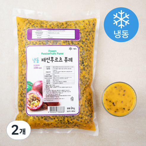 신정푸드 패션후르츠 퓨레 (냉동), 2kg, 2개