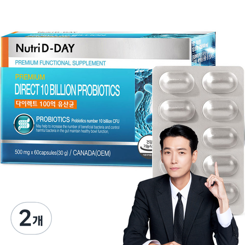 뉴트리디데이 다이렉트 100억 유산균 프로바이오틱스 30g, 60정, 2개