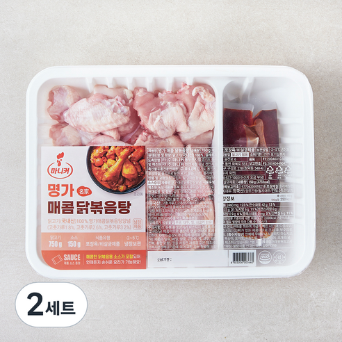 마니커 명가 매콤 닭볶음탕 750g + 소스 150g 세트 (냉장), 2세트