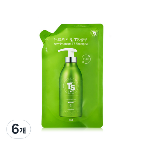 TS 뉴프리미엄 리필용 샴푸 라벤더향, 500g, 6개