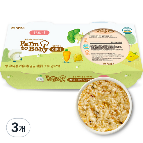 팜투베이비 레디 실온이유식 완료기 대구살청경채진밥, 대구살, 220g, 3개