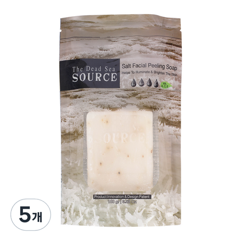 더데드씨소스 사해 솔트 페이셜 필링 비누, 5개, 100g
