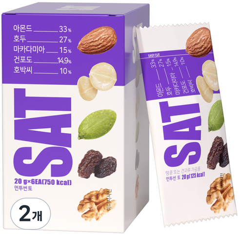 바프 먼투썬 매일견과 토 6p, 120g, 2개