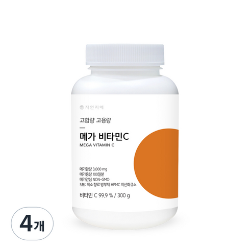 자연지애 고함량 고용량 메가 비타민C, 4개, 300g