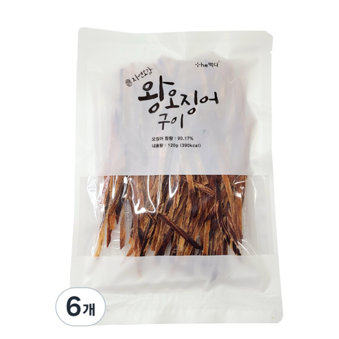 정화식품 자연오감 왕오징어구이, 120g, 6개