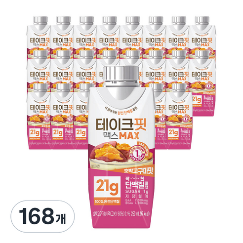 테이크핏 맥스 호박고구마맛 드링크믹스 RTD, 250ml, 168개