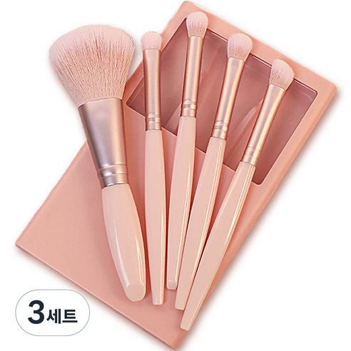 더들캣 메이크업 브러시 5종 세트, 핑크, 3세트