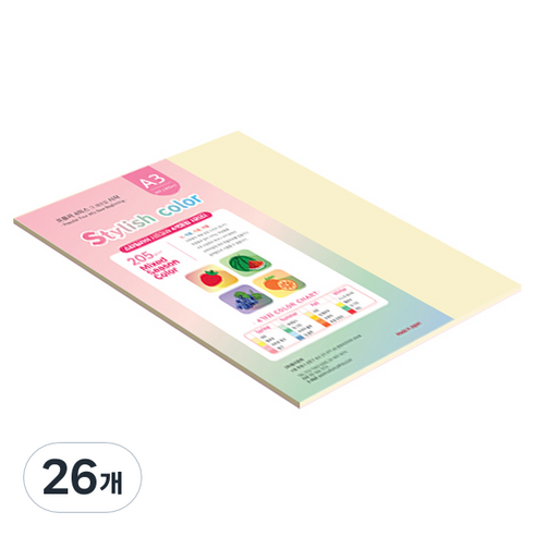 종이문화 SS 스타일리쉬 시즌 두꺼운 혼합색지 205g 03 Fall, A3, 26개