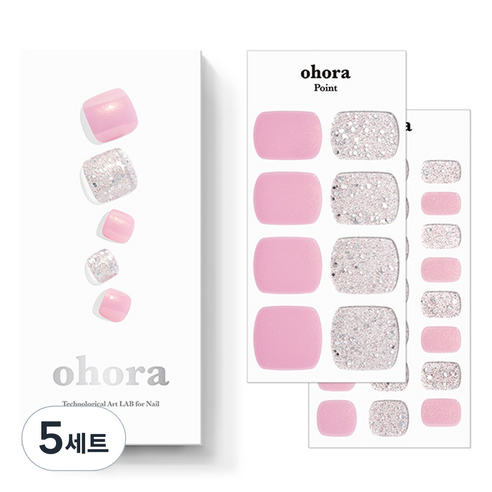 오호라 P 러브 스파클 페디 세트, 5세트, 핑크