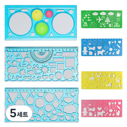 바코젤 모양 도형자 7종 세트, 블루, 5세트