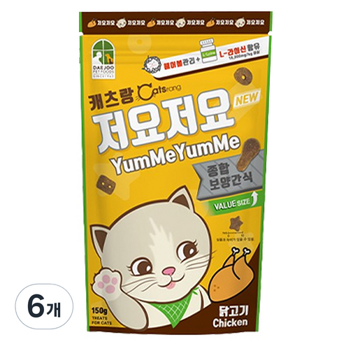 캐츠랑 저요저요 고양이 보양간식, 닭고기, 150g, 6개