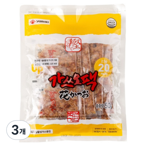 야마끼 소포장 가쓰오팩 20p, 3개, 50g