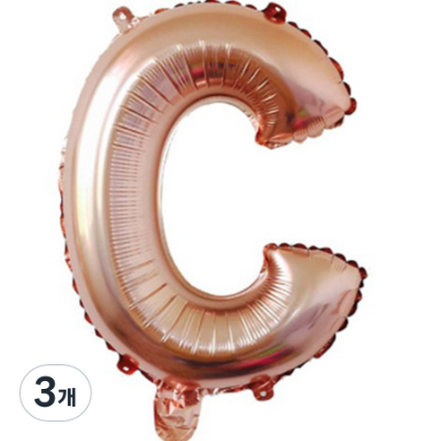 팡파티 레터링 알파벳 풍선 C 40cm, 로즈골드, 3개