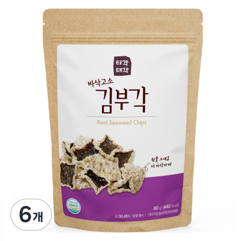 티각태각 바삭고소 김부각, 80g, 6개