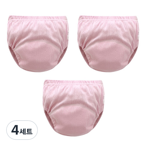 조이멀티 유아용 펀칭 단색파스텔 배변훈련팬티 3p, 진핑크, 4세트
