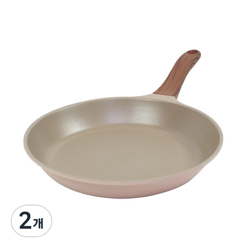 키친아트 본 우드 파스텔핑크 다이아 후라이팬, 26 cm, 2개