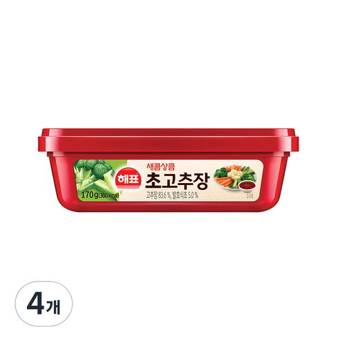해표 새콤상큼 초고추장, 170g, 4개