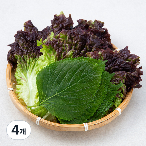 친환경 상추 & 깻잎 모둠쌈, 120g, 4개