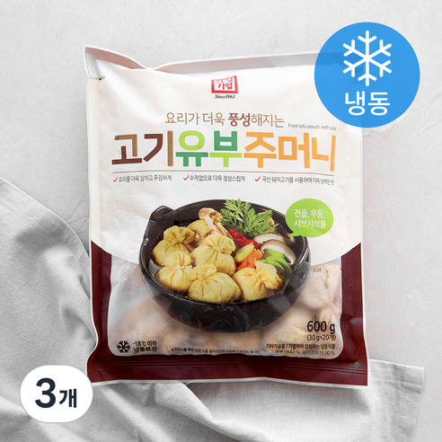 한성기업 고기 유부주머니, 600g, 3개
