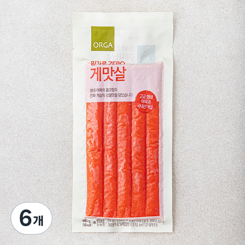 올가홀푸드 밀가루 ZERO 게맛살, 180g, 6개