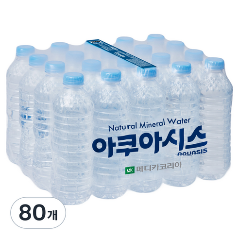 아쿠아시스 무라벨 생수, 80개, 500ml