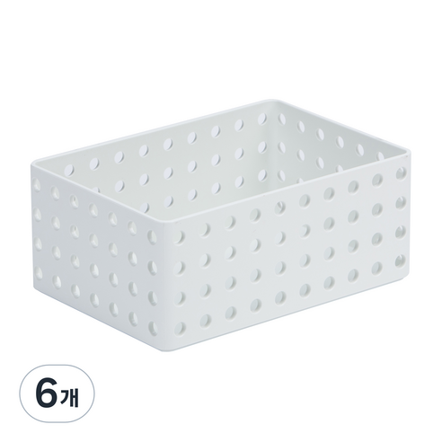 리템 S&S 수납정리함 중, WHITE, 6개