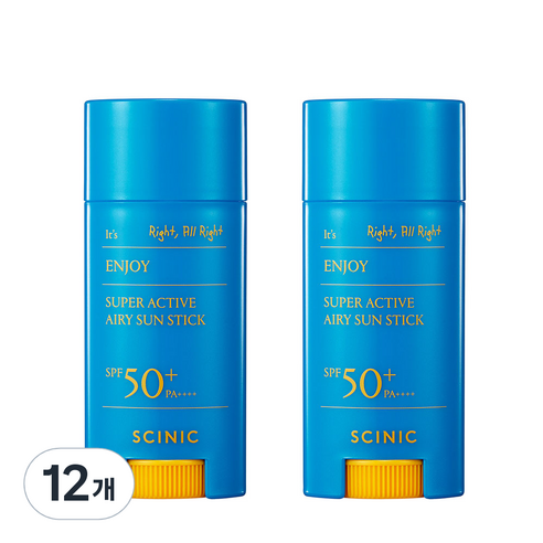 싸이닉 엔조이 슈퍼 액티브 에어리 썬스틱 SPF50+ PA++++, 15g, 12개