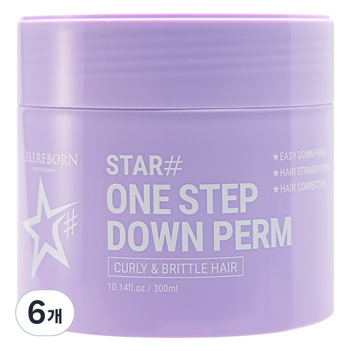 셀리본 스타샵 원스텝 옆머리 셀프 다운펌, 6개, 300ml
