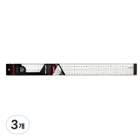 프로텍 논슬립 컷팅자 50cm, 혼합 색상, 3개