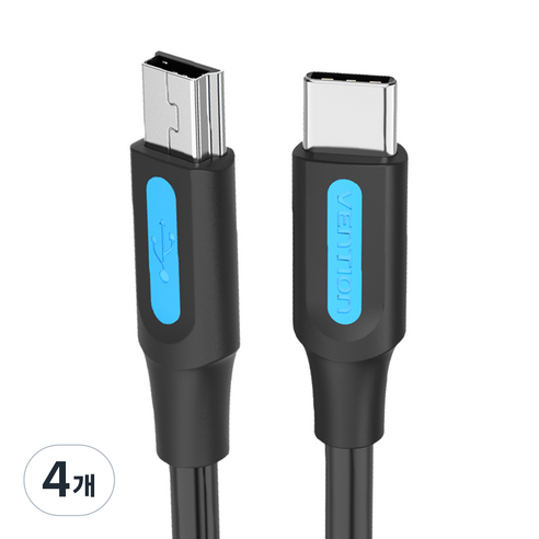 벤션 USB C타입 to 미니 5핀 케이블 COW, 혼합색상, 2m, 4개