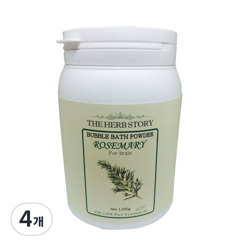 더허브스토리 로즈마리 버블바스 파우더 대용량, 1000g, 4개