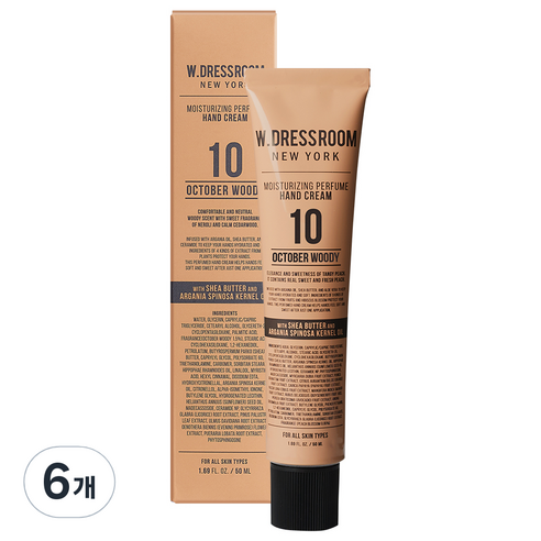 더블유드레스룸 퍼퓸 핸드크림 No.10 옥토버우디, 50ml, 6개