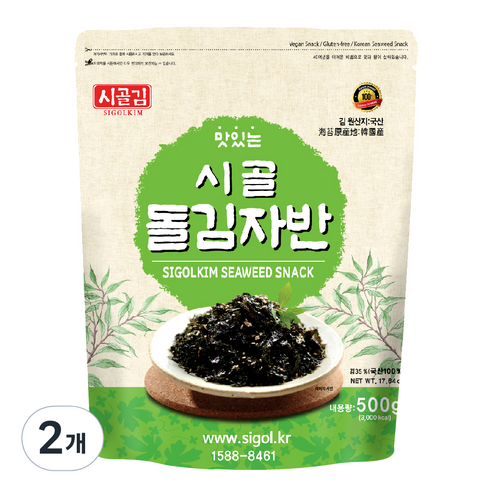 시골김 돌김자반, 500g, 2개