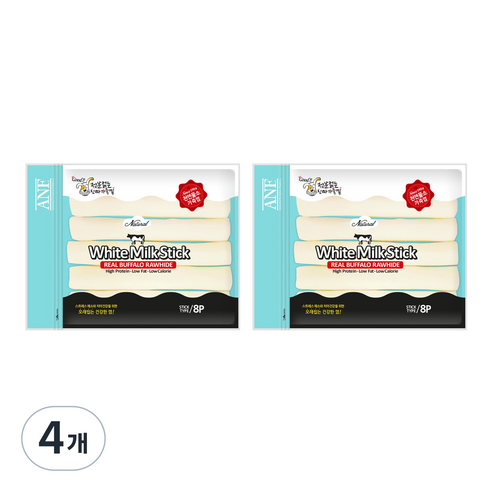 ANF 로하이드 화이트 스틱 강아지 간식, 밀크, 110g, 4개