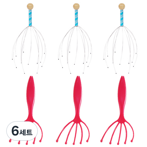 ABM 핸디 두피 마사지기 3p + 두피마사지기 3p, 6세트, 랜덤 발송
