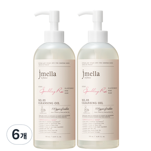 제이멜라 인 프랑스 스파클링 로제 클렌징 오일, 6개, 500ml