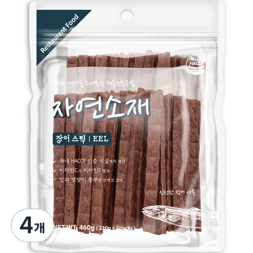 자연소재 반려견 스틱 간식, 장어, 460g, 4개