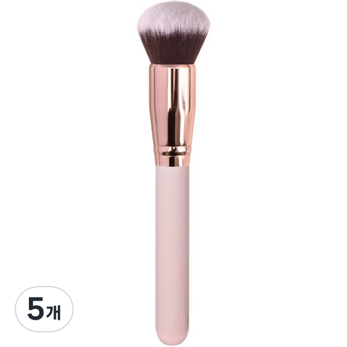 미니맥시 꼼꼼하게 발리는 파운데이션 브러쉬, 둥근형 핑크, 5개