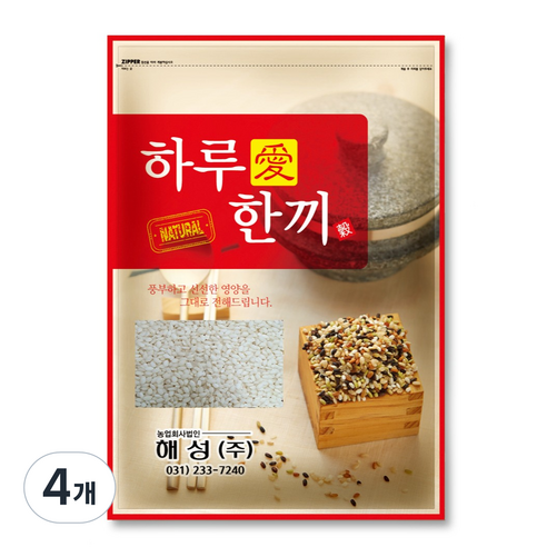 하루애한끼 찹쌀, 4kg, 4개