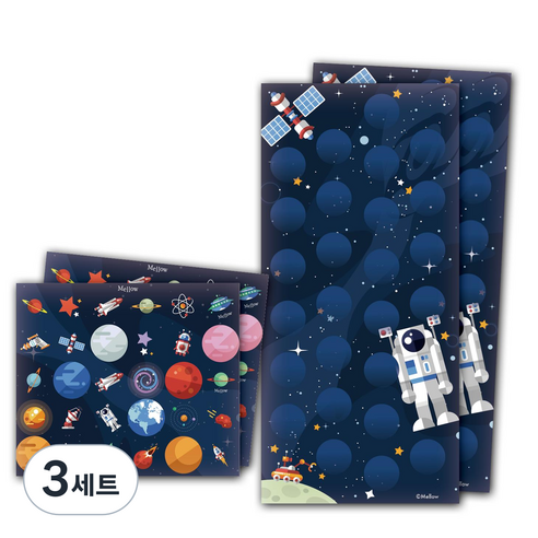 멜로우 우주 시리즈 칭찬 스티커 2p 세트, 우주인, 3세트