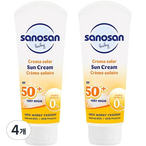 사노산 2.0 베이비 선크림 SPF50+, 4개, 75ml