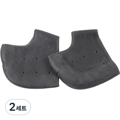 재니홈 뒷꿈치 각질 보습 케어 실리콘 양말 블랙 2p, 2세트, 2개입