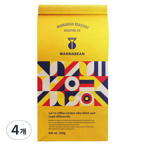 워너빈 베트남 로부스타 G1, 에스프레소, 500g, 4개